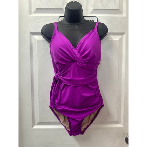 Merona Purple Tie Front One Piece in M - Picture 1 of 1